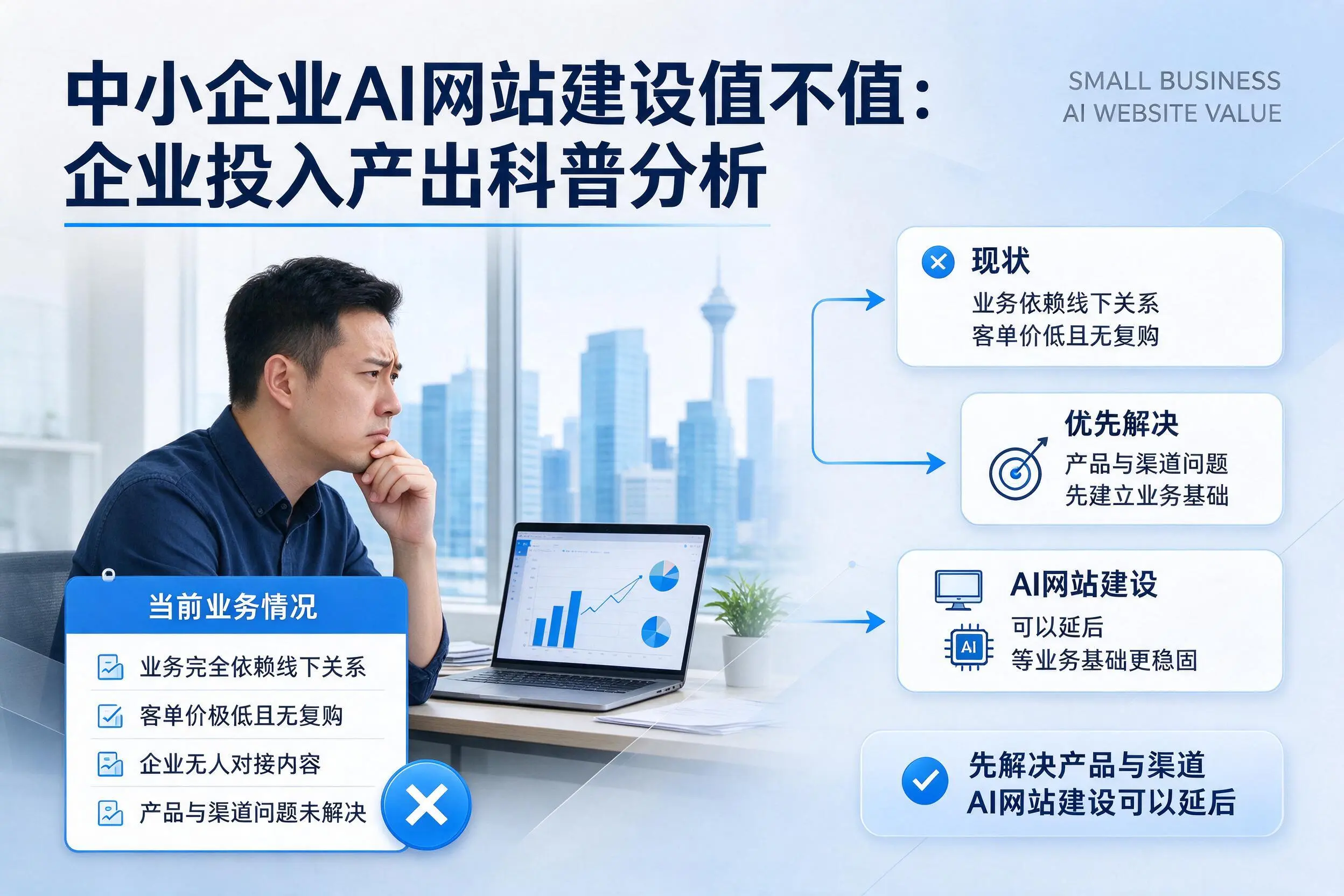 中小企业AI网站建设值不值:克拉玛依企业投入产出科普分析