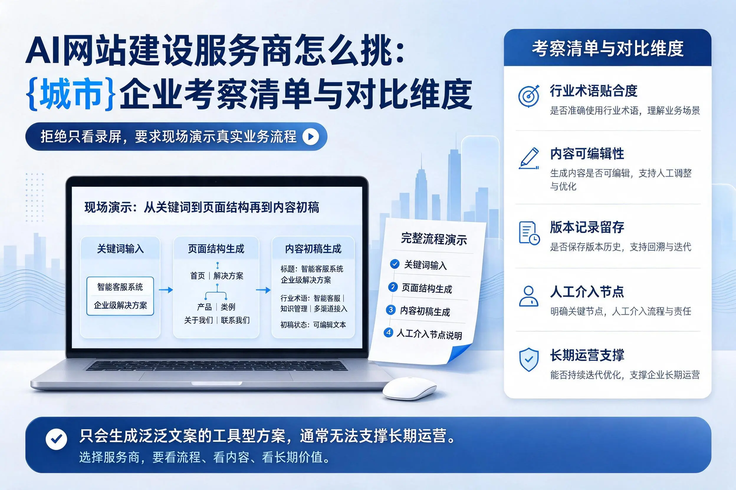 AI网站建设服务商怎么挑：克拉玛依企业考察清单与对比维度