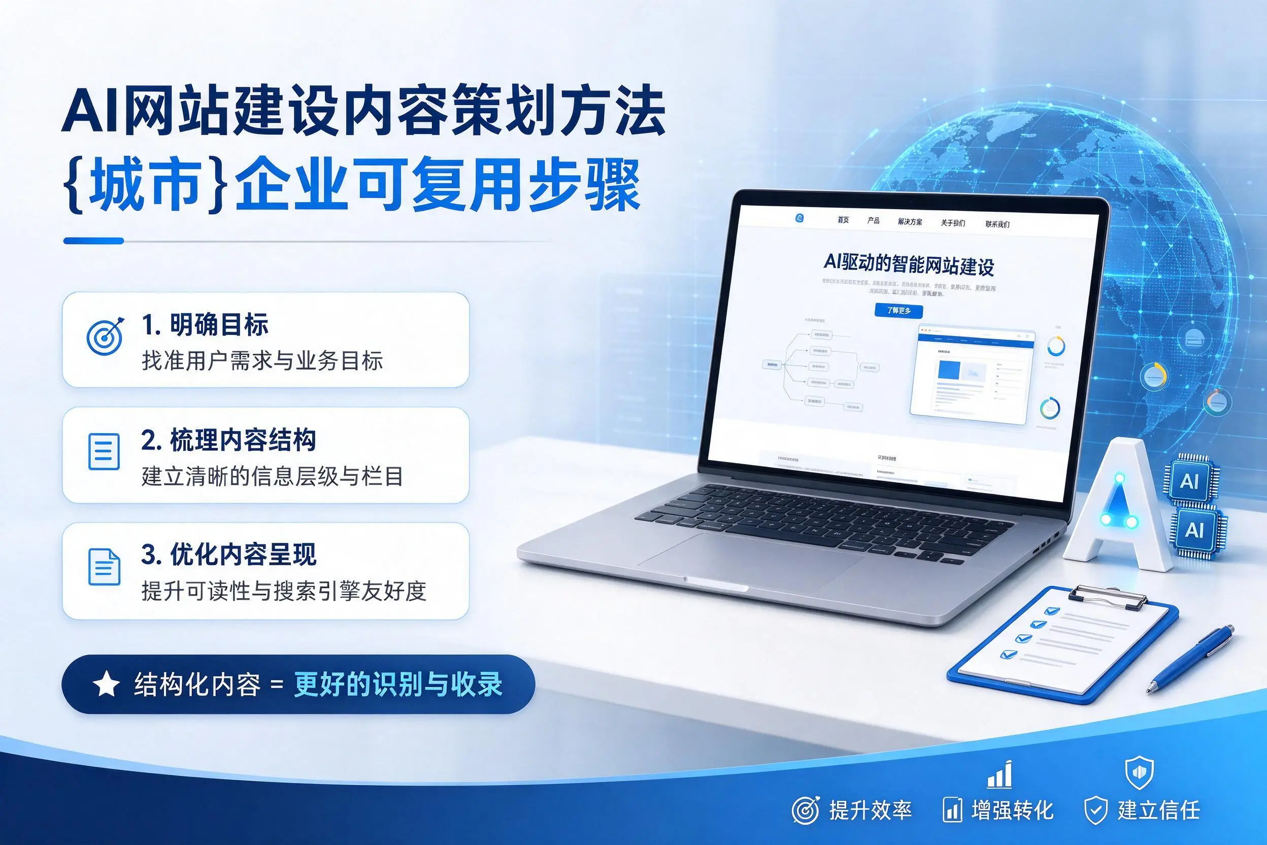 AI网站建设内容策划方法，克拉玛依企业可复用步骤